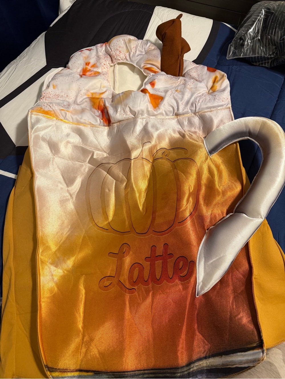 Pumpkin Spice Latte Costume - Orange Autumn Latte Party Outfit size small